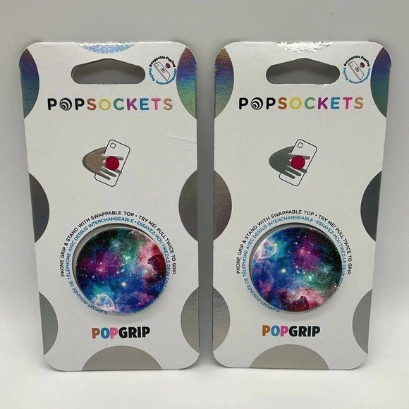 Popsockets Set of 2 Blue Nebula Expandable Galaxy Phone Grip - Picture 1 of 4